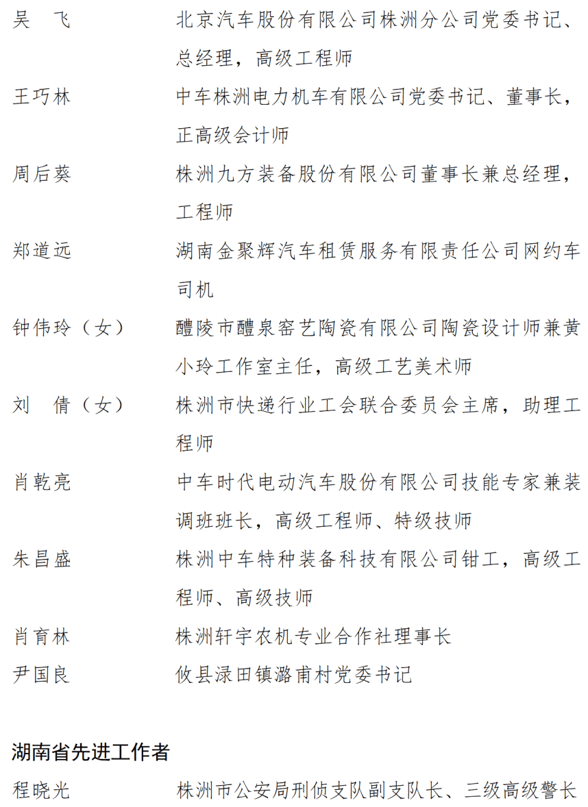 中共湖南省委湖南省人民政府关于表彰湖南省劳动模范和先进工作者的决定