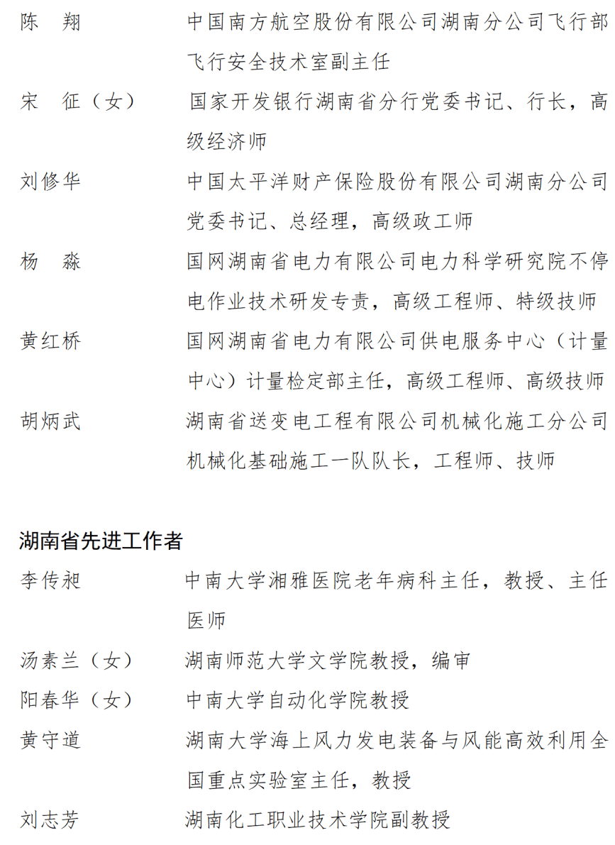 中共湖南省委湖南省人民政府关于表彰湖南省劳动模范和先进工作者的决定
