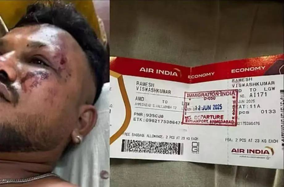 印度空难幸存者座位紧邻舱门，警方称他坠机后从紧急出口跳出幸存