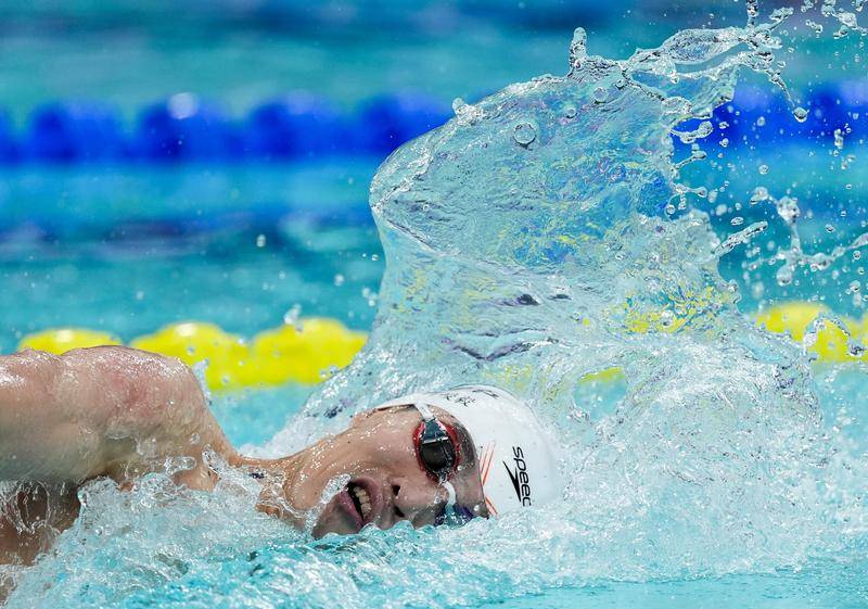 全运会游泳男子4x100混接预赛 浙江队与宁夏队被判犯规